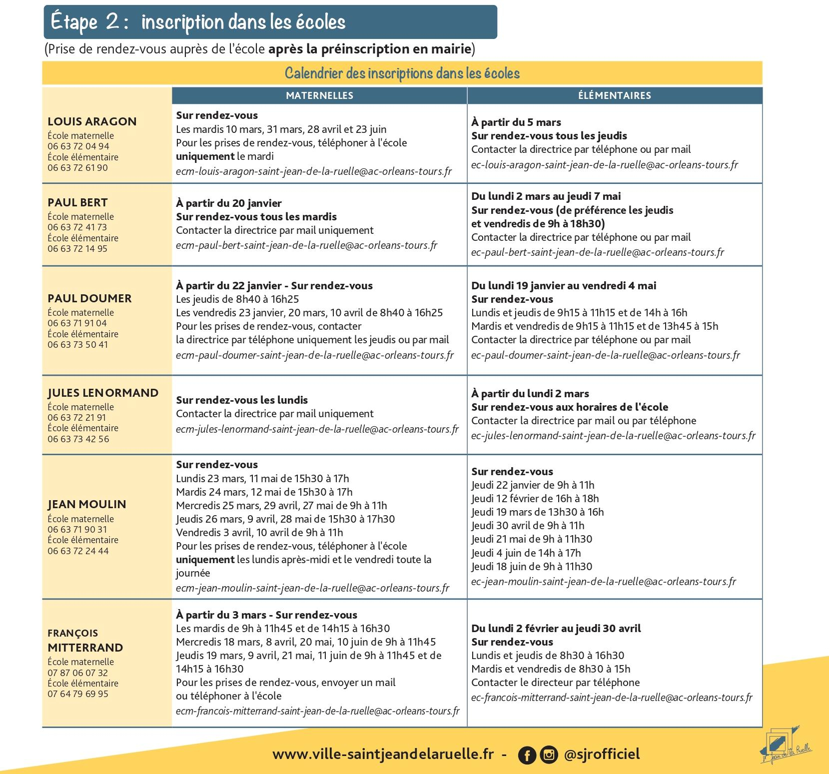 2026 INSCRIPTIONS ECOLES