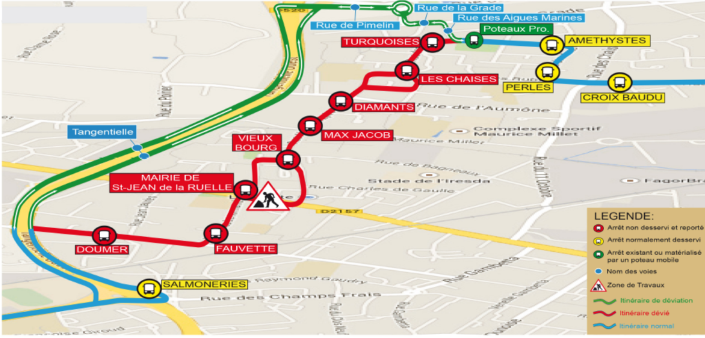 Déviation ligne 4 charles beauhaire